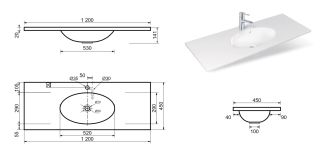 Раковина Эстет Vegas silk ФР-00014920 120см белый